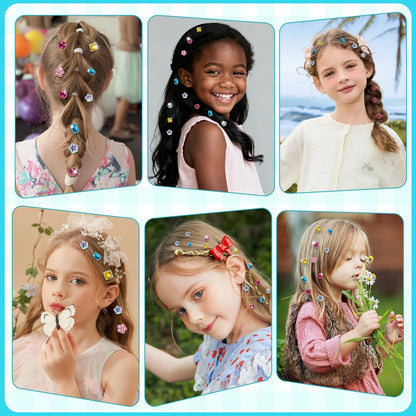 ADXVR Hair Gem Stamper Kit - Bling Hair Jewels for Girls Toys - Hair Accessories with Reusable Shining Diamonds, Birthday for Girls 3 4 5 6 8-12