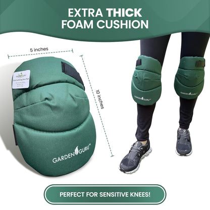 Garden Guru Cushioned Gardening Knee Pads with Adjustable Straps - Soft Inner Liner, Ultra Comfort Padding, Garden Kneelers for Yard Work, Cleaning, Household Chores, Roofing, and More 1 Pack