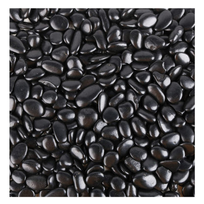 Black Pebbles for Plants 7lb Bulk Bag Aquarium Gravel 0.5"- 1" Decorative Polished Fish Tank Stone River Rocks