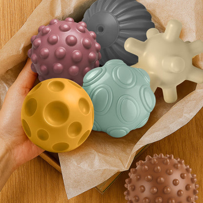 ROHSCE Sensory Balls for Babies 6-12 Months, 6PCS Textured Sensory Ball Set, Montessori Toy for Baby Development, Soft Infant Toy for Fine Motor Skills, Early Learning Gift for Baby