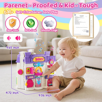 Nicella Busy Board for 1 Year Old Girl Gifts, Montessori Toys for 1 2 Year Old - 56+ Activities Bilingual Music Learning Sensory Toys for Toddlers 1-3 - Birthday Gift for 1+ Year Old Girl Boy