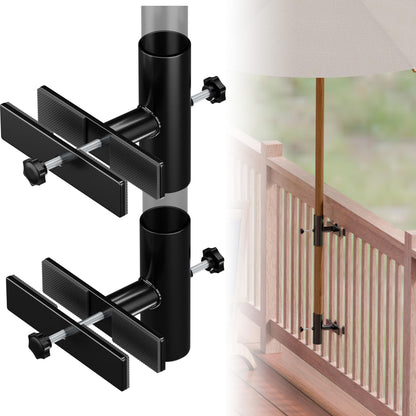 SANKINS Patio Umbrella Holder for Deck Railing, Adjustable Patio Umbrella Base Outdoor Umbrella Stand, Patio Umbrella Clamp Deck Umbrella Mount for Balcony, Patio Railing