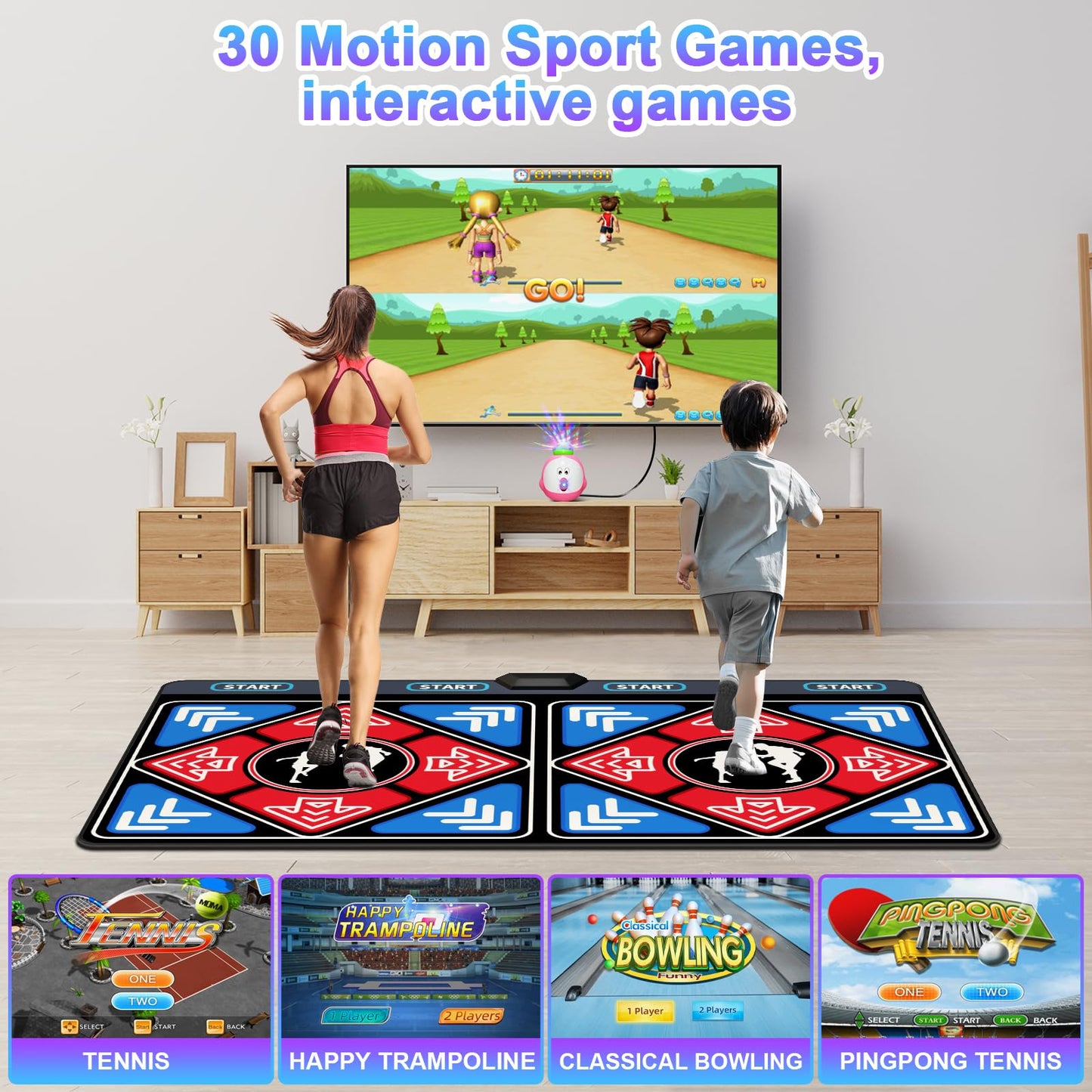 YRPRSODF Dance Mat for Kids and Adults,Double Dance Mats with Camera,Electronic Dance Pad for TV, Dancing mat for Exercise,Plug& Play Game for Kids,Gifts for Girls Boys Ages 3+
