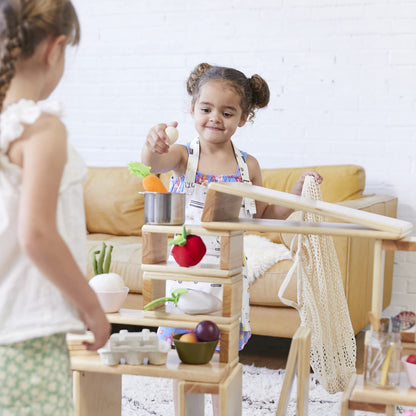 ECR4Kids Wooden Tunnels and Arches Stacking Playset, Montessori Toys, Natural, 18-Piece