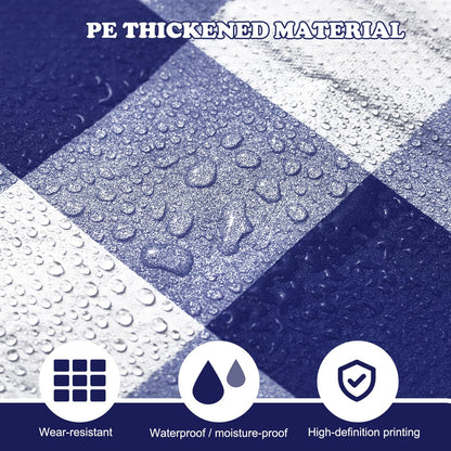 HunnmingRe 6 Pcs Disposable Outdoor Picnic Blankets 71''x71'' Thicken Foldable Waterproof Picnic Mats Gingham Oil Proof Camping Blankets with 4 Ground Spikes Beach Travel Hiking (Navy Blue and White)