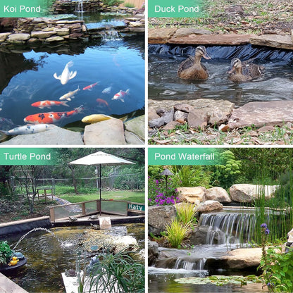 DGSL Pond Liner, 20 Mil 10 X 15 FT Pond Liners for Outdoor Ponds, HDPE Fish Pond Liner for Natural Looking Ponds, Aquaculture, Koi Ponds and Water Garden, Preformed Large Size Easy Cutting