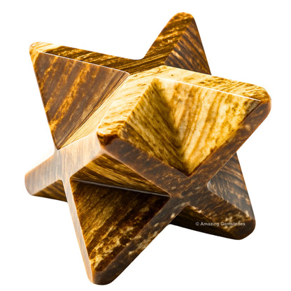 Amazing Gemstone Aragonite Merkaba Crystal - 1 Inches Metaphysical Merkaba Star for Meditation - Energetic Tetrahedron Crystal and Healing Stones for Spiritual Growth and Healing (20-25mm)