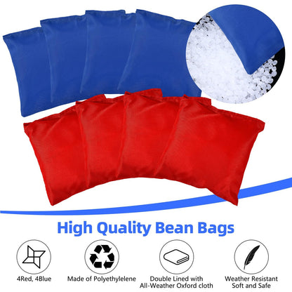 NZQXJXZ 3x2 ft Cornhole Board Set with 8 Bean Bags and Carrying Bag, Outdoor Toss Game Set for Kids and Adults, Portable Corn Hole Sets for Beach Lawn Backyard (Red and Blue)