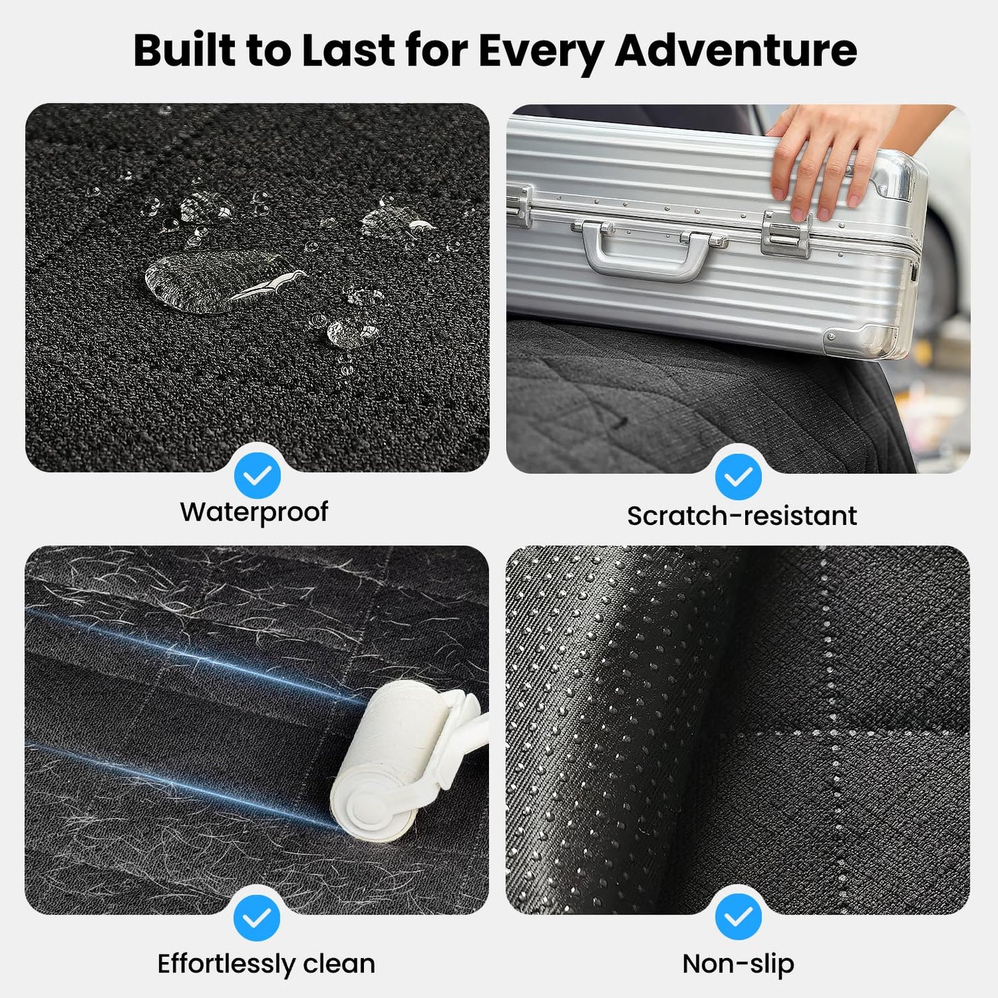 REEVAA SUV Cargo Liner for Dogs, Full Coverage Non-Slip Cargo Cover with Cushioned Sides to Protect Your Dog, Waterproof & Durable, Machine Washable Trunk Protector Mat (M, Black)