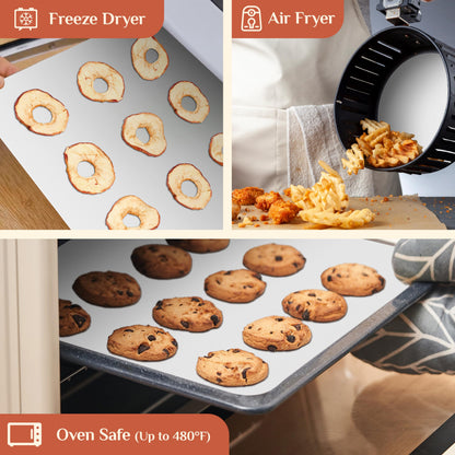 Silicone Baking Mat, 12 IN x 6 FT Free Cutting Baking Sheet,Non-Stick Reusable Dough & Pastry Mat,Non-Slip Silicone Mat Roll for Air Fryer Liner,Freeze Dryer,Oven Baking Pan,Kitchen Counter