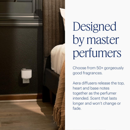 AERA Mini Waterless Plug-in Essential Oil Diffuser for Rooms 100–400 Sq Ft – Smart Aromatherapy Machine with App & Alexa Control – (Fits 12.5 mL Capsules – Sold Seperately) – White