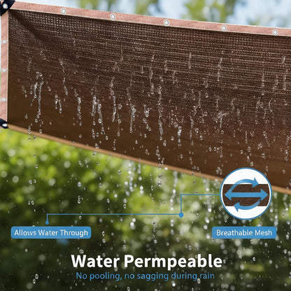 LCYFBE 90% Sun Shade Cloth with Grommets, 5 x 10 FT Pergola Shade Cover Canopy, Mesh Tarp Sun Screens for Patio, Outdoor, Garden, Backyard, Mocha