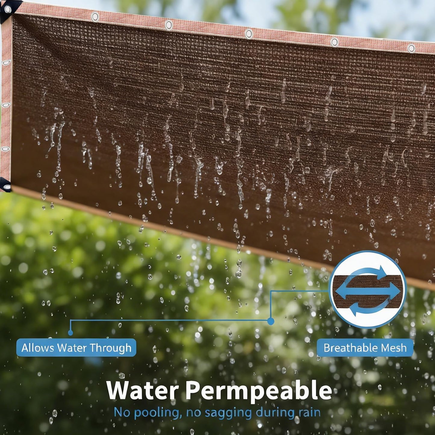 LCYFBE Shade Cloth for Garden, 8 x 16 FT 90% Mesh Tarp with Grommets Shade Cloth for Greenhouse,Patio,Vegetables,Plants Cover and Chicken Coops, Mocha Shade Net for Outdoor Garden