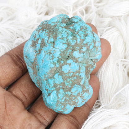 GEMHUB Natural Blue Turquoise Approximate 557 Ct Raw Blue Turquoise,Blue Turquoise Chunk, Raw Uncut Rough Healing Crystal Blue Turquoise Gemstone