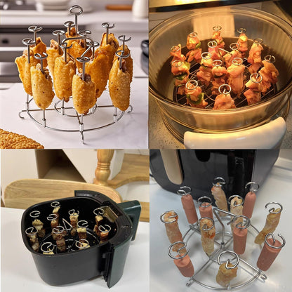 Skewers for Grilling Metal Kabob Skewer Air Fryer Stand Compatible 6QT Air Fryers for Grilling Home Kitchen Kabobs Appetiser、Fruit 、Party