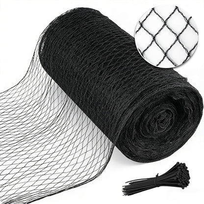 Bird Netting for Garden 25 x 25 FT Heavy Duty Black Garden Netting for Fruit Trees, Chicken Coop, Pond, Blueberry Bushes, Poultry & Deer Netting, HDPE Plant Protection Net Fence with Ties