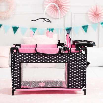 Bayer Baby Doll Furniture Set with Bed, Highchair & Storage for 18 in Dolls