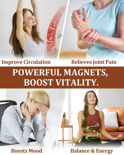 MagEnergy Magnetic Bracelet for Women, Titanium Steel Strength Magnetic Bracelet with Sizing Tool, Adjustable Jewelry Gifts (Rose Gold)