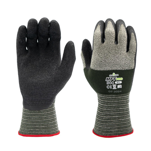 SHOWA MFT PRO 344 Latex Palm Coated General Purpose Safety Glove with Microfiber Liner, 13-Gauge, Large (12 Pairs)