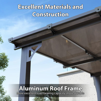 Aoxun 20'x10' Gazebo for Patio, Premium Pergola with Sloped Roof, Large Wall-Mounted Heavy Duty Awnings, for Backyard, Patio, Deck and More