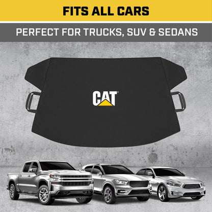 Cat® Windshield Snow Cover, Toughest Car Frost Protector for Ice & Sleet, Weatherproof for Winter, Includes Anti-Theft Straps, Freeze Protector for Auto Car Truck Van SUV, Wide Size 78"x45" inch,Black