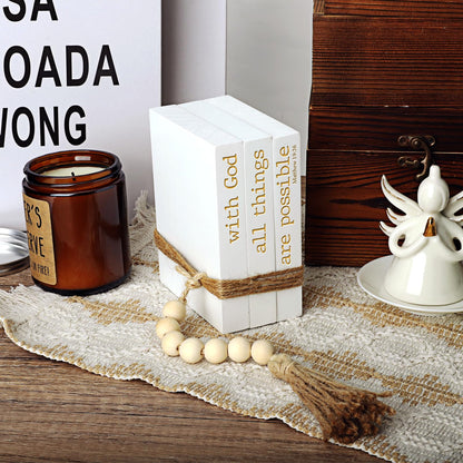 Mini Decorative Coffee Table Books - Set of 3 Faux Books for Decoration, Living Room, Entryway, Bookshelf, Inspirational Christian Gifts