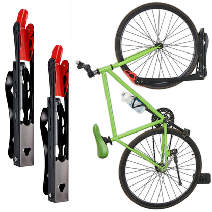 Wallmaster BIKEPAL Swivel Bike Rack, Wall Mounted Vertical Bike Storage Hanger, Space Saving for Home and Garage, 2 Pack