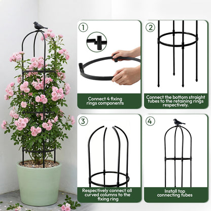 2 Pack Garden Obelisk Trellis for Climbing Plants, 6FT Plant Cages and Supports, Tomato Cage Tall Plant Stakes Indoor & Outdoor, Trellis for Potted Plants, Vegetables, Fruits, Flowers, Pots, Vines