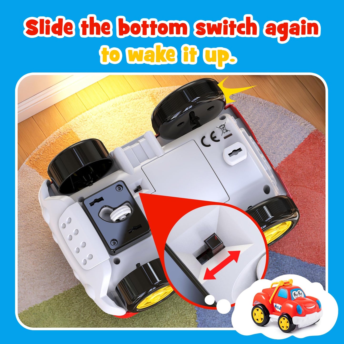 AEROQUEST Toddler Remote Control Car Pickup Truck Toy for Kid Cartoon RC Vehicle for Toddlers 1-3 Durable Construction for Boys & Girls