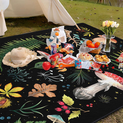 awufncksn Mushroom Picnic Blankets Waterproof Foldable, 60″X80″Thick Three Layer Picnic Mat Outdoor Blanket for Grass,Cute Beach Blanket Sandproof Picnic Accessories for Camping Party Park Hiking