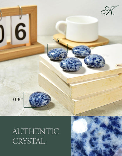 KALIFANO Sodalite Heart Carving - High Energy Iron Stone Sodlita with Healing Properties - Reiki Crystal Used for Increased Self Esteem (Information Card Included)