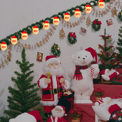 Christmas Santa Claus String Lights, 8.5Ft Christmas Decorations String Lights with 10 Santa Claus, Plug in Waterproof Novelty Fairy Light for Indoor Home Kid's Room Xmas Tree Winter Party Decor