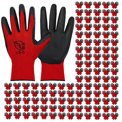 WHEATHUSK 120 Pairs Gardening Work Gloves Bulk for Men Women, Breathable Nitrile Rubber Coated Garden Gloves Dipped Gripping Outdoor Working Gloves for Construction, Gardening, 9.1 Inch