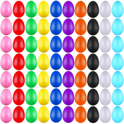 Yeshone 100 Pieces Egg Shakers Bulk Musical Instruments Percussion Maracas Egg for Kids Toys Plastic Shaker for Learning DIY Painting, Classroom Music, Rhythm(10 Color)