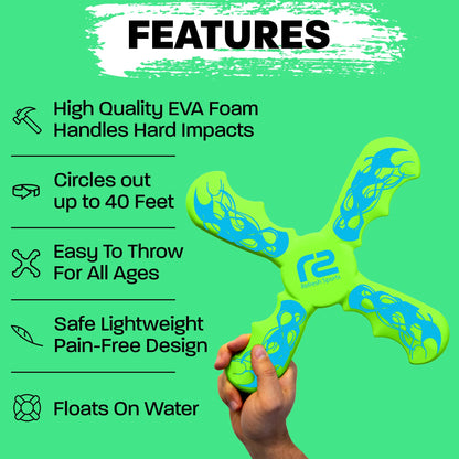Soft Foam Boomerang - Beach Toys For Boys & Girls - Outdoor Flying Toys for Kids Ages 6 & Up - Fun Boys Toys Age 8-10 Summer Beach Toys For Kids Ages 8-12 Teens & Boy Birthday Gifts Idea For Kids