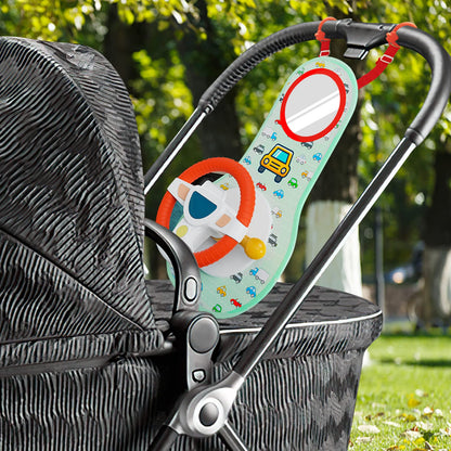 COVTOY Baby Car Seat Toys for Infants with Mirror, Steering Wheel, Music Lights, Driving Sounds - 6-12 Months