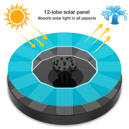 AISITIN Solar Bird Bath Fountain with 6 Nozzles, Solar Powered Floating Water Fountain Pump for Bird Bath, Pond, Pool, Garden, Fish Tank and Outdoor