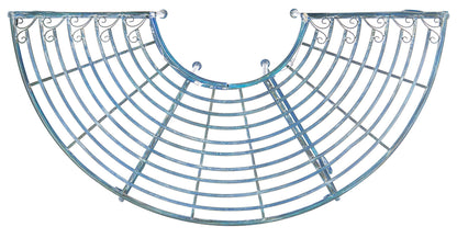 SAFAVIEH Outdoor Furniture Collection – Abia Antique Blue Distressed Wrought Iron 50-Inch Curved Tree Bench, Garden & Patio Seating (PAT5018C)