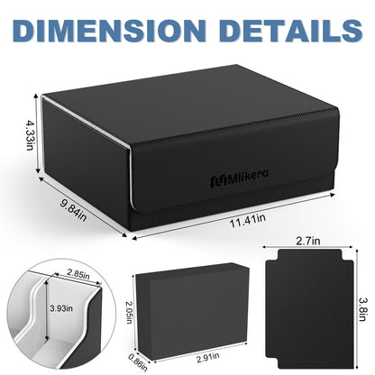Mlikero Card Deck Case for Trading Cards 1800+, Trading Card Storage Box with 10 Dividers and 3 Foam Stoppers, Leather Magnetic Closure Commander Deck Box Fit for YuGiOh, MTG and Sport Cards