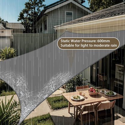 Amagenix Waterproof Sun Shade Sail 8'x10' Dark Grey Shade Canopy Curved Edge 95% UV Blocking Awning Shelter for Outdoor Patio Backyard Garden Activities,Customized