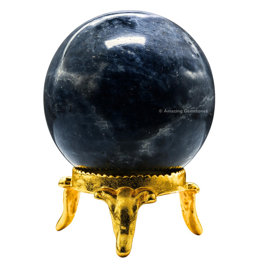 Amazing Gemstone Iolite Crystal Ball with Stand - 2 Inches Crystal Sphere Meditation Balls for Witchcraft and Decorative Balls