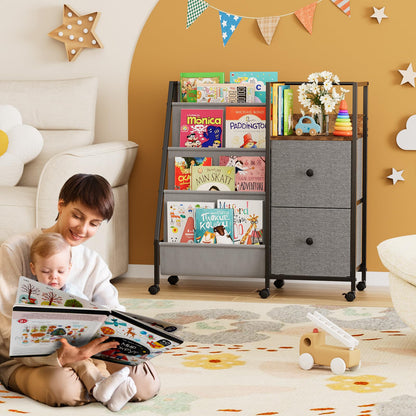 Modanais Book Shelf for Kids Rooms, Toddler Bookshelf Baby Bookcase with Kids Storage for Nursery, Bedroom, Playroom, Easy Assembly (Black)
