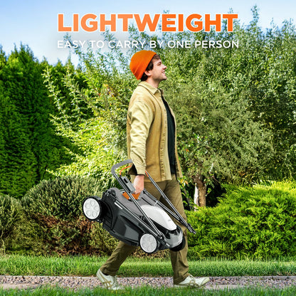 Litheli 40V (2 x 20V) 16.6" Electric Lawn Mower Cordless, Walk Behind Lawn Mower with 6-Height Adjust, Portable & Lightweight Push Battery Powered Lawn Mower (2 * 4.0AH Batteries Included)