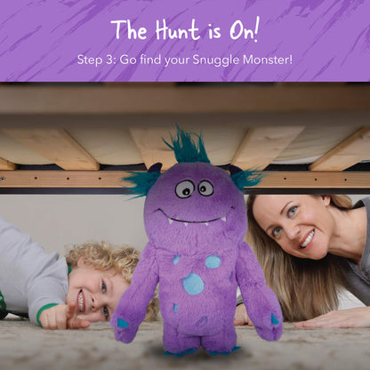 Continuum Games Snuggle Monster - Hide and Seek Bedtime Plush Toy and Book - Purple