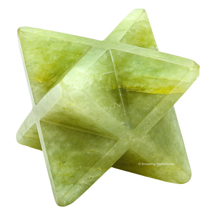 Amazing Gemstone Green Aventurine Merkaba Crystal - 1.5 Inches Metaphysical Merkaba Star for Meditation - Energetic Tetrahedron Crystal and Healing Stones for Spiritual Growth and Healing (35-40mm)