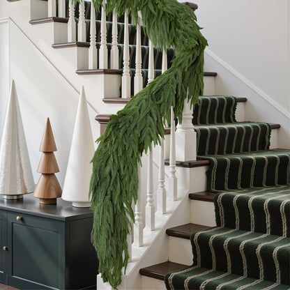 6ft Artificial Christmas Garland, Real Touch Norfolk Pine Garland - Pine Garland, Greenery Christmas Garland for Mantle, Table, Fireplace, Indoor, Outdoor Christmas Decorations