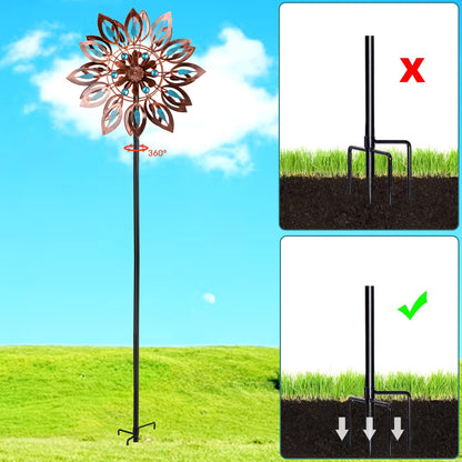 Wind Spinners for Outdoor Yard Decor, 360 Degrees Swivel Outdoor Metal Wind Spinner, 62" Wind Sculptures Garden Decor for Patio Lawn Yard