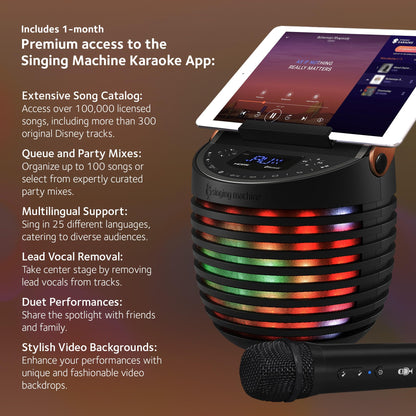 Singing Machine Karaoke system for Adults & Kids with Wireless Microphone, SingCast One - Karaoke Speaker with Video Casting Technology, Karaoke System with Bluetooth & Echo Effects