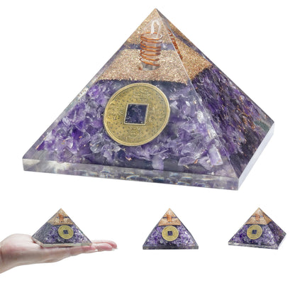 55mm orgone pyramid Amethyst protection crystals reiki supplies