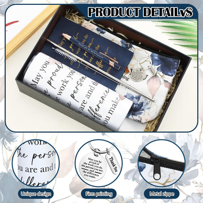 Wiwiqing 6 Pcs Employee Appreciation Gifts for Women, Thank You Gift Set for Coworker, Staff, Teacher, Nurse, Team Recognition Gifts for Work Anniversary, Farewell, Promotion(Classic Style)